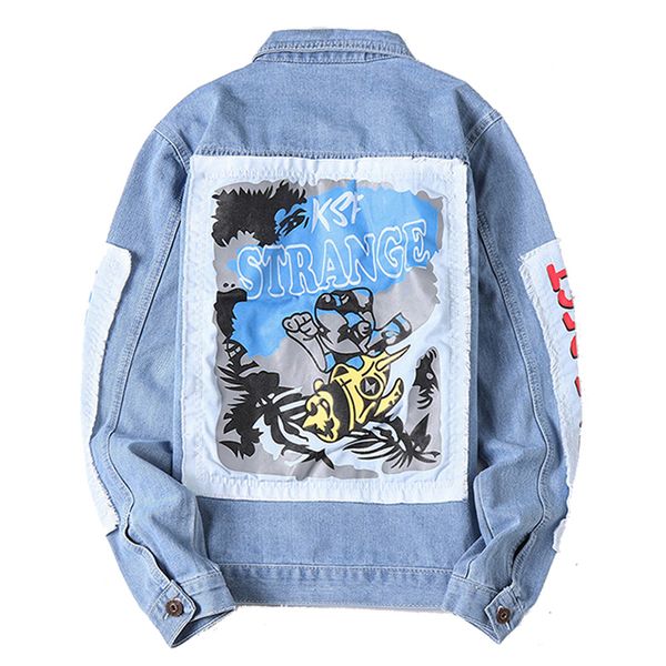 mens denim jackets hole ripped overcoats european america fashion cowboy brand coats male graffiti jean jacket outerwear ds049, Black;brown
mens denim jackets hole ripped overcoats european america fashion cowboy brand coats male graffiti jean jacket outerwear ds049, Black;brown