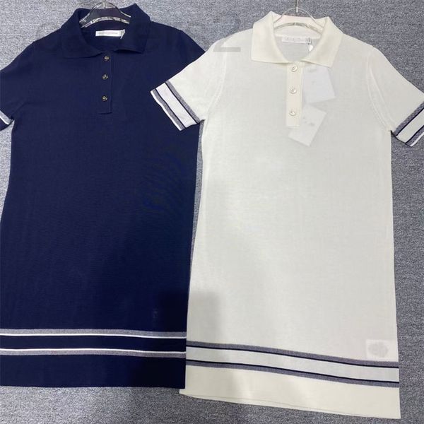 women's knits & tees designer 2021 new product polo collar contrast lapel stripe short sleeve knitted straight dress women tpio, White
women's knits & tees designer 2021 new product polo collar contrast lapel stripe short sleeve knitted straight dress women tpio, White