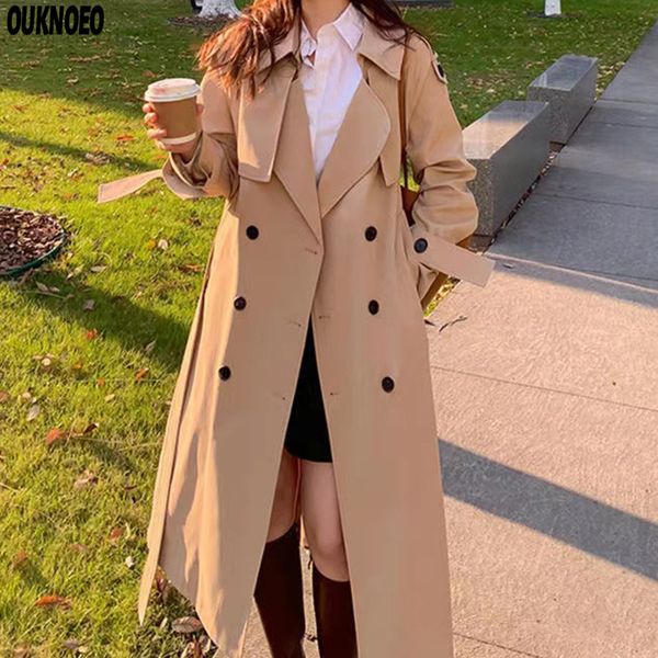 spring women long trench coat fashion korean streetwear kaki loose coat casual elegant luxury belt thin windbreaker raincoat l220725, Tan;black
spring women long trench coat fashion korean streetwear kaki loose coat casual elegant luxury belt thin windbreaker raincoat l220725, Tan;black