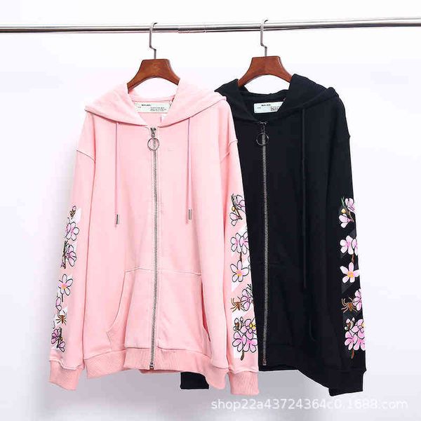 men's hoodies sweatshirts off peach blossom print hooded sweater ow men's and women's european large loose zipper hat, Black
men's hoodies sweatshirts off peach blossom print hooded sweater ow men's and women's european large loose zipper hat, Black