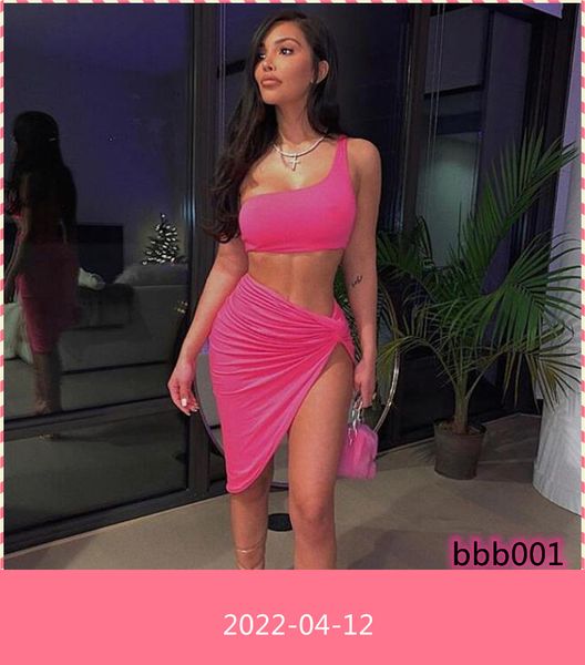 one shoulder knotted slit dress two piece set crop and skirt club outfits summer matching sets, White
one shoulder knotted slit dress two piece set crop and skirt club outfits summer matching sets, White