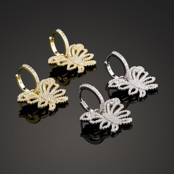 hip hop 1pair bling iced out cubic zircon butterfly shape dangle earring rock for men women jewelry, Silver
hip hop 1pair bling iced out cubic zircon butterfly shape dangle earring rock for men women jewelry, Silver
