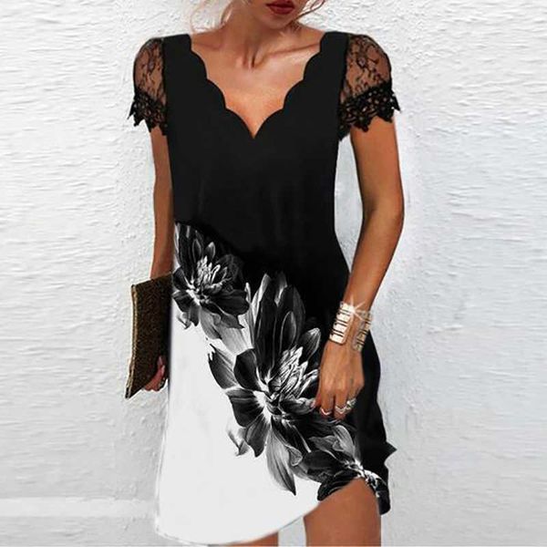 2022 elegant women dresses summer v neck lace short sleeve skims printed plus size womens dresses party dress black, Black;gray
2022 elegant women dresses summer v neck lace short sleeve skims printed plus size womens dresses party dress black, Black;gray