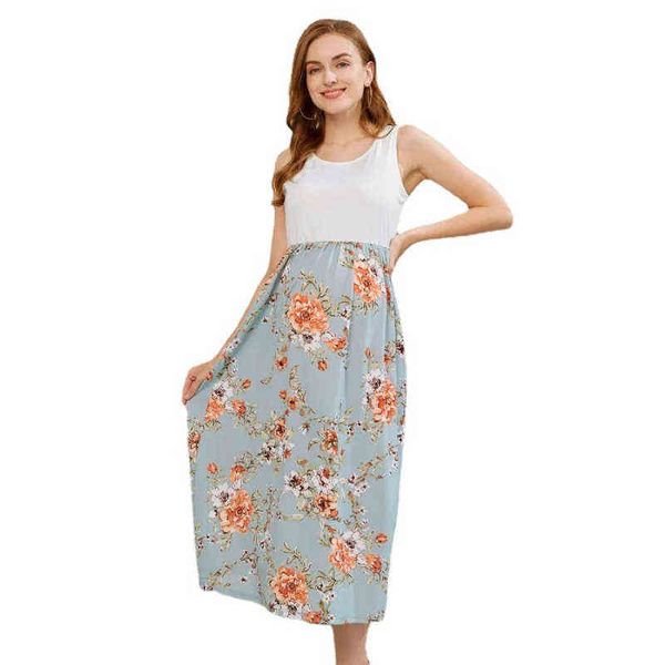 women's maternity dress clothes nursing pregnanty o-neck sleeveless splicing print dress summer new maternity clothes y220414, Black
women's maternity dress clothes nursing pregnanty o-neck sleeveless splicing print dress summer new maternity clothes y220414, Black