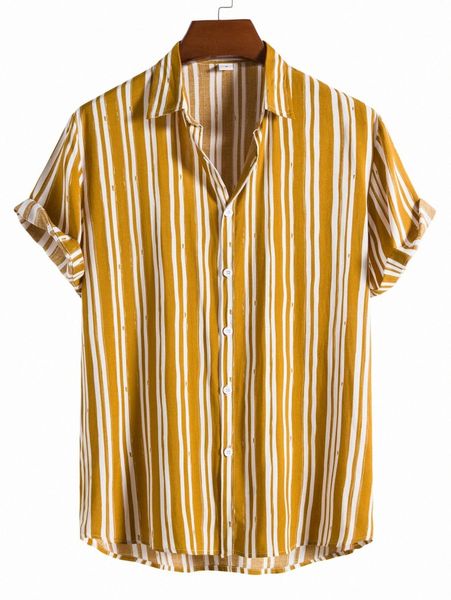 romwe guys striped button front shirt j6ir#, White;black