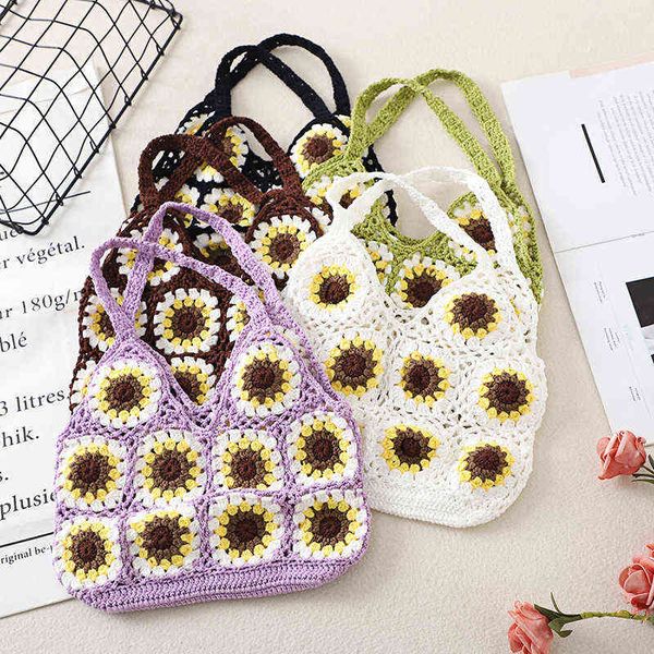 sunflower hollow out knitted crochet tote handbags large summer beach bohemian granny square shoulder bag fashion shopper purses 220801
sunflower hollow out knitted crochet tote handbags large summer beach bohemian granny square shoulder bag fashion shopper purses 220801