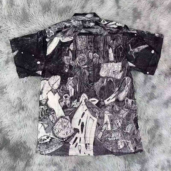 silk casual shirt tide brand erd graffiti short sleeve shirts fashion men and women summer t-shirt american hip hop couple thin jacket, White;black
silk casual shirt tide brand erd graffiti short sleeve shirts fashion men and women summer t-shirt american hip hop couple thin jacket, White;black