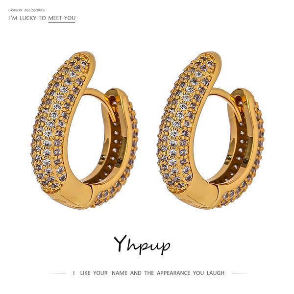 yhpup exquisite round hoop earrings for women shiny cubic zirconia jewelry temperament accessories gift 220718, Golden;silver
yhpup exquisite round hoop earrings for women shiny cubic zirconia jewelry temperament accessories gift 220718, Golden;silver