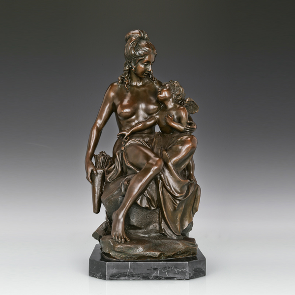 bronze venus and love god cupid statue sculpture roman mythology mother & son art casting home decor, Silver
bronze venus and love god cupid statue sculpture roman mythology mother & son art casting home decor, Silver