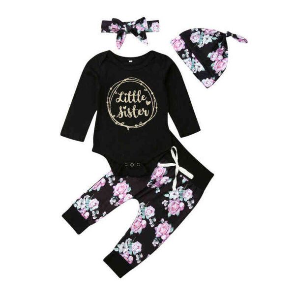 citgeett black newborn baby sister girl clothes romper pants print leggings 4 piece fall clothes j220711, White
citgeett black newborn baby sister girl clothes romper pants print leggings 4 piece fall clothes j220711, White
