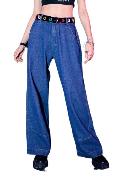 romwe x jesse selz street life alien print wide leg jeans without belt a2bj#, Blue
romwe x jesse selz street life alien print wide leg jeans without belt a2bj#, Blue