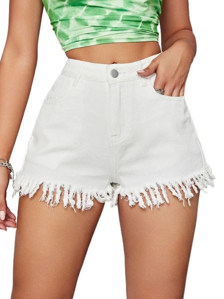 raw hem high waisted shorts 64kx#, White;black
raw hem high waisted shorts 64kx#, White;black