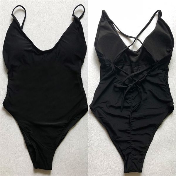 female thong padded swimsuit solid swimwear women adjustable straps bathing suit bodysuit backless beach monokini 220505, White;black
female thong padded swimsuit solid swimwear women adjustable straps bathing suit bodysuit backless beach monokini 220505, White;black