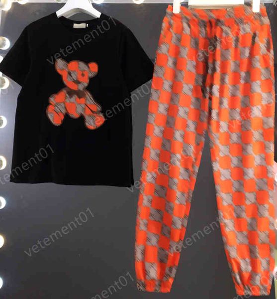 womens two piece pants trendy pull-through character print t-shirt and orange patchwork trousers sets luxury designer tracksuits women cloth, White
womens two piece pants trendy pull-through character print t-shirt and orange patchwork trousers sets luxury designer tracksuits women cloth, White