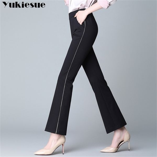 side stripe flare pants for women with high waist ol office women s pants capris bell bottom pants female trousers plus size 210412, Black;white
side stripe flare pants for women with high waist ol office women s pants capris bell bottom pants female trousers plus size 210412, Black;white