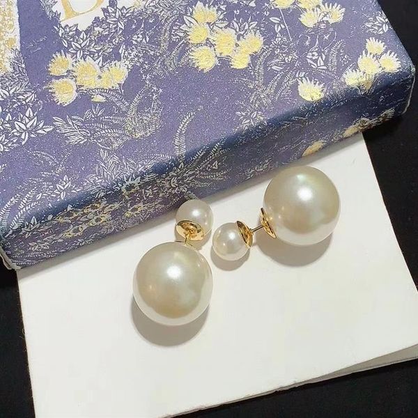 luxury big pearl ball double sides stud earrings for women retro vintage gold copper charm ear rings with stamp219r, Golden;silver 
luxury big pearl ball double sides stud earrings for women retro vintage gold copper charm ear rings with stamp219r, Golden;silver