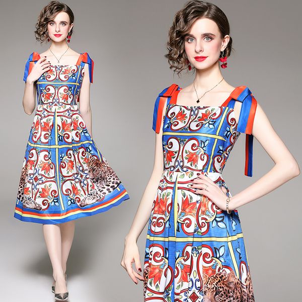 2022 summer woman designer floral dress sleeveless elegant printed party cocktail bow suspenders dresses runway women clothes sweet slim ple, Black;gray
2022 summer woman designer floral dress sleeveless elegant printed party cocktail bow suspenders dresses runway women clothes sweet slim ple, Black;gray