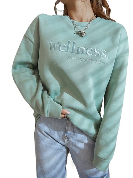 slogan embroidery drop shoulder sweatshirt d8cz#, Black
slogan embroidery drop shoulder sweatshirt d8cz#, Black