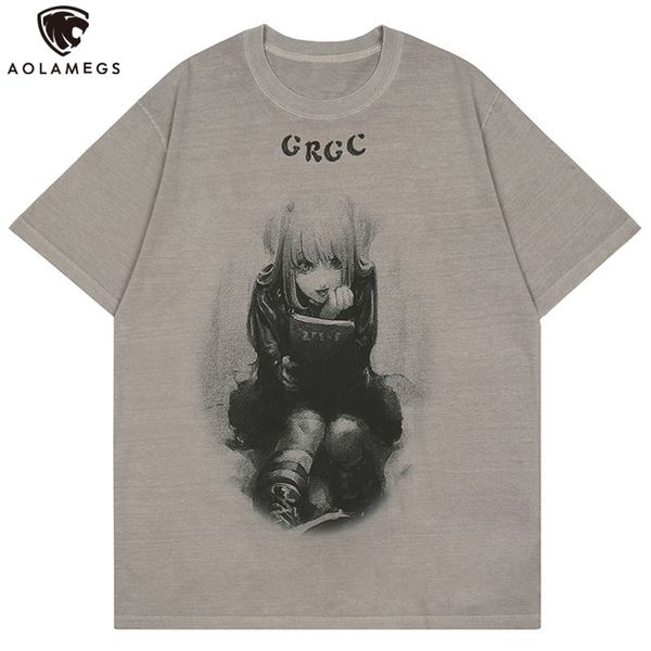 aolamegs gothic anime girl japanese kanji print t-shirt men baggy distressed tee summer retro punk high street men clothing 220615, White;black
aolamegs gothic anime girl japanese kanji print t-shirt men baggy distressed tee summer retro punk high street men clothing 220615, White;black
