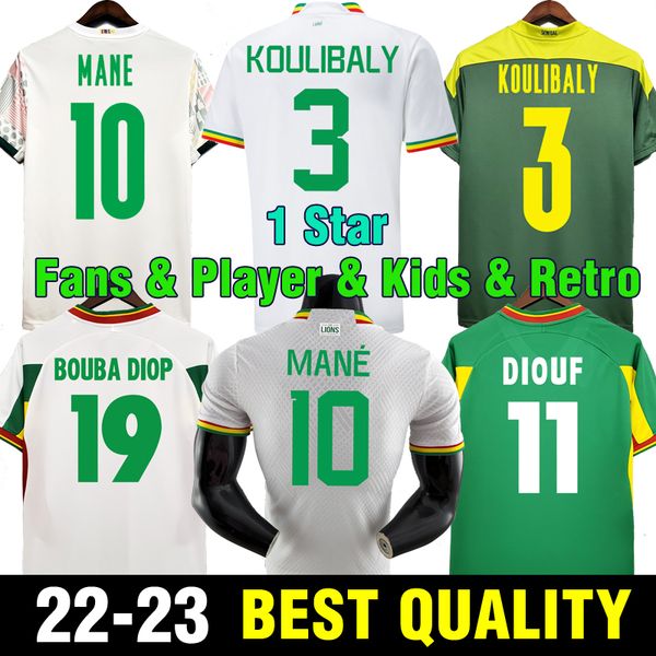 22 23 home away 1 star senegal soccer jerseys 2022 2023 mane koulibaly gueye kouyate sarr maillot de football shirt 2002 retro vintage, Black;yellow
22 23 home away 1 star senegal soccer jerseys 2022 2023 mane koulibaly gueye kouyate sarr maillot de football shirt 2002 retro vintage, Black;yellow