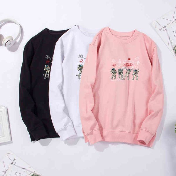 nasa astronauts jointly designed a round collar hoodless couple's sweater and thin ins fashionable pullover for men women in spring, Black
nasa astronauts jointly designed a round collar hoodless couple's sweater and thin ins fashionable pullover for men women in spring, Black