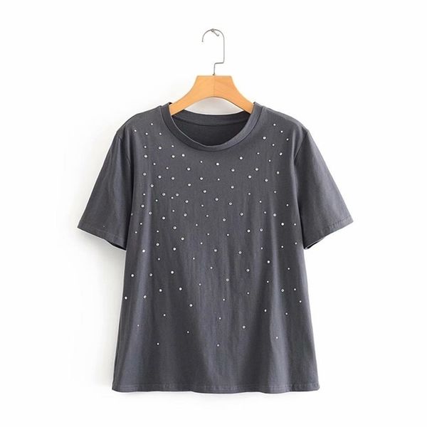 women fashion solid rivet decoration casual knitted tshirt female o neck short sleeve basic chic t shirt leisure t635 t200512, White
women fashion solid rivet decoration casual knitted tshirt female o neck short sleeve basic chic t shirt leisure t635 t200512, White