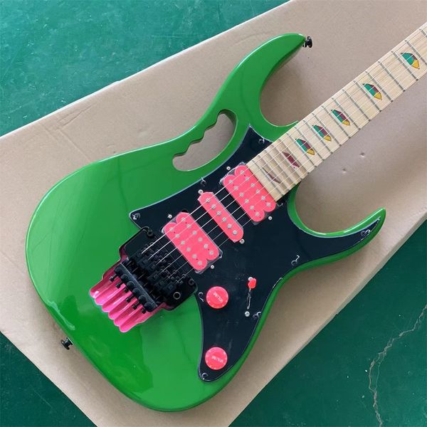 in stock stevevai green 77 electric guitar pyramid inlay floyd rose tremolo black hardware pink pickups lions claw tremolo cavity guitars gu
in stock stevevai green 77 electric guitar pyramid inlay floyd rose tremolo black hardware pink pickups lions claw tremolo cavity guitars gu