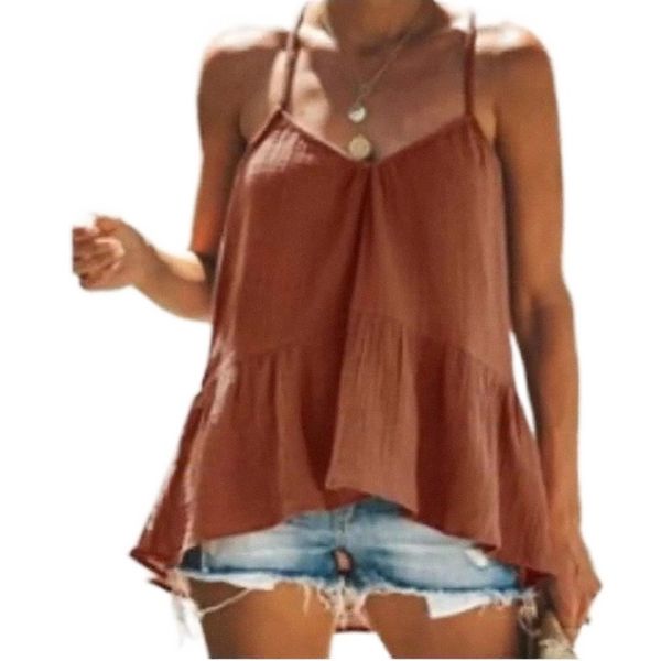 2022 european and american foreign trade women's thin shoulder strap loose condole strap jacket neck v-neck flounce elegant shirt whole, White
2022 european and american foreign trade women's thin shoulder strap loose condole strap jacket neck v-neck flounce elegant shirt whole, White