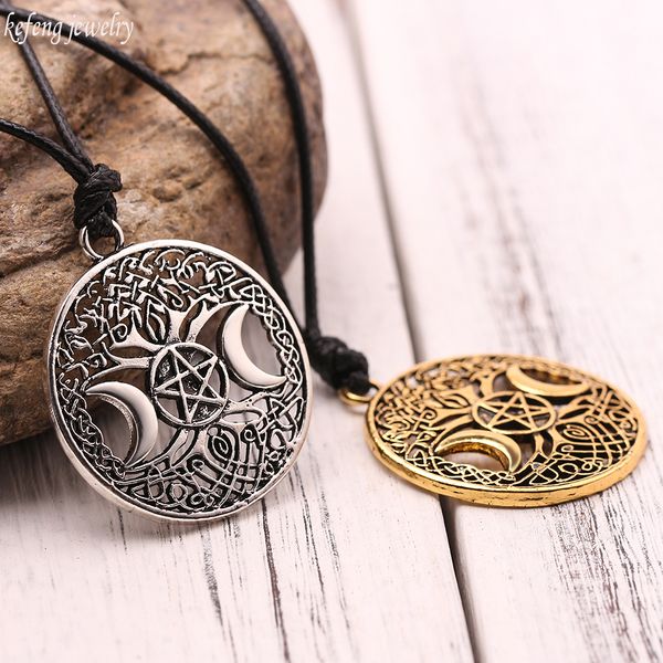 vintage necklace triple moon goddess wicca pentagram magic amulet necklaces tree of life moon star pendants choker gifts jewelry, Silver
vintage necklace triple moon goddess wicca pentagram magic amulet necklaces tree of life moon star pendants choker gifts jewelry, Silver