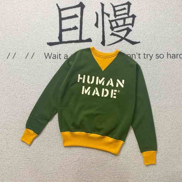humanmade correct simple day tide letter contrast color men's loose women's couple splicing round neck plush sweater, Black
humanmade correct simple day tide letter contrast color men's loose women's couple splicing round neck plush sweater, Black