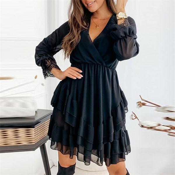 spring ladies casual office mini dress summer wrap v neck elastic waist party dress for women ruffled chiffon dress 220420, Black;gray
spring ladies casual office mini dress summer wrap v neck elastic waist party dress for women ruffled chiffon dress 220420, Black;gray