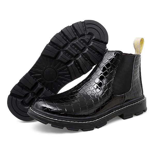 men chelsea boots slip-on black boots british style business shoes crocodile pattern ankle boots for men plus size 37-47
men chelsea boots slip-on black boots british style business shoes crocodile pattern ankle boots for men plus size 37-47