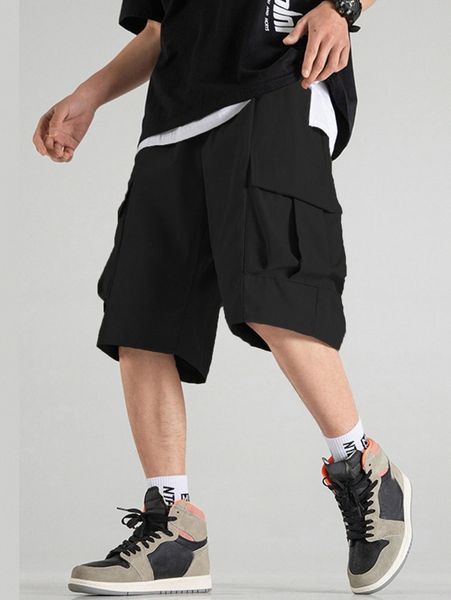men flap pocket side shorts z9fc#, White;black
men flap pocket side shorts z9fc#, White;black