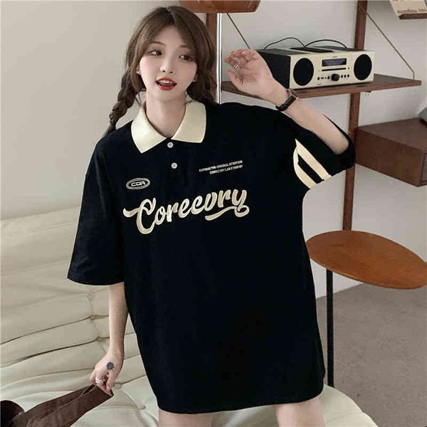 r9369 new trendy striped polo shirt contrast letter print short sleeve 6535 cotton, White
r9369 new trendy striped polo shirt contrast letter print short sleeve 6535 cotton, White