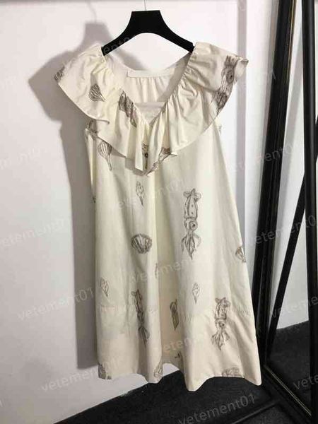 womens dresses fashion brand printed ruffle-neck cotton sleeveless tank dress luxury dress designer women clothing, Black;gray
womens dresses fashion brand printed ruffle-neck cotton sleeveless tank dress luxury dress designer women clothing, Black;gray