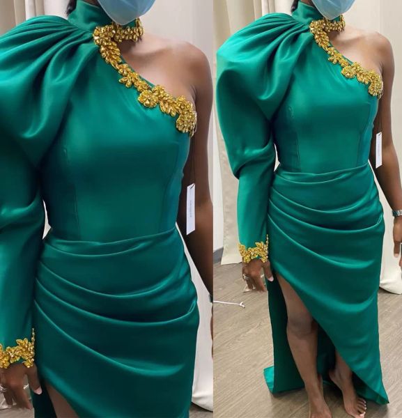 turquoise prom dresses one shoulder gold beaded crystals mermaid custom made plus size evening party gown high low high neck celebrity wear, Black
turquoise prom dresses one shoulder gold beaded crystals mermaid custom made plus size evening party gown high low high neck celebrity wear, Black