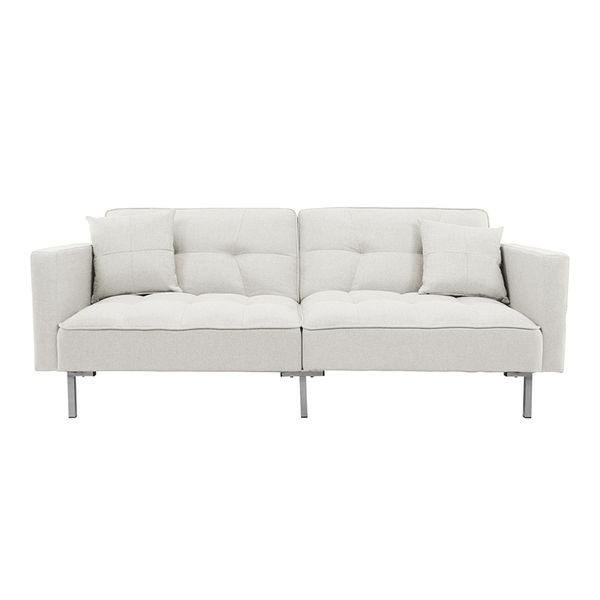 confortable living room furniture linen upholstered modern convertible folding futon sofa bed for compact living space, apartment, dorm
confortable living room furniture linen upholstered modern convertible folding futon sofa bed for compact living space, apartment, dorm
