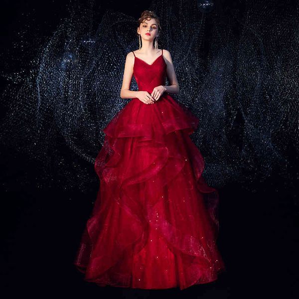 ball gown wedding dresses autumn wine red thin lace up bride toast wedding banquet dress, White
ball gown wedding dresses autumn wine red thin lace up bride toast wedding banquet dress, White
