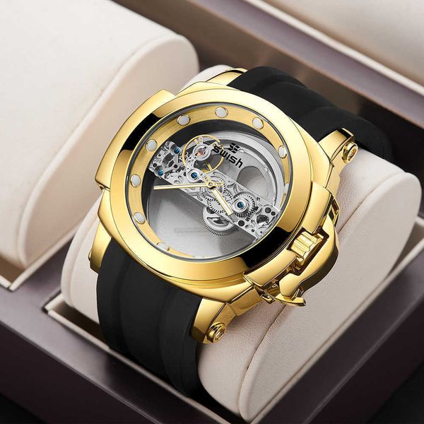 automatic large full dial glow-in-the-dark hollow bottom men's watch silicone band mechanical watch, Slivery;brown
automatic large full dial glow-in-the-dark hollow bottom men's watch silicone band mechanical watch, Slivery;brown