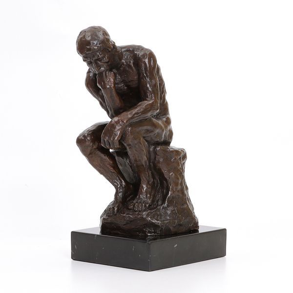 the thinker bronze statue figurine by rodin famous small sculpture classical art for decor gifts collection, Silver
the thinker bronze statue figurine by rodin famous small sculpture classical art for decor gifts collection, Silver