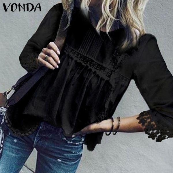 plus size womens summer blouse vonda female fashion o neck tee shirts vintage long sleeve tunic solid baggy blusas 5xl y200622, White
plus size womens summer blouse vonda female fashion o neck tee shirts vintage long sleeve tunic solid baggy blusas 5xl y200622, White