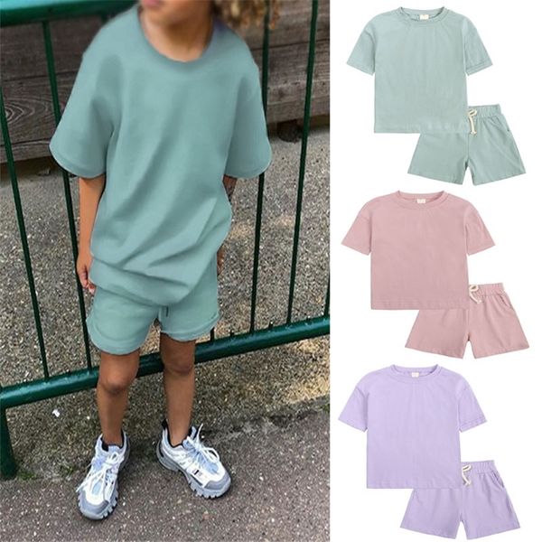 summer sports suit children clothes sets short sleeve t shirts solid elastic waist shorts 2pcs baby clothing outfits 220620, White
summer sports suit children clothes sets short sleeve t shirts solid elastic waist shorts 2pcs baby clothing outfits 220620, White
