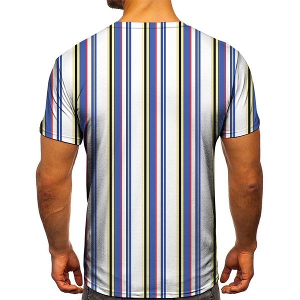 men's t-shirts summer breathable casual fashion trend new striped print thin round neck shirts, White;black
men's t-shirts summer breathable casual fashion trend new striped print thin round neck shirts, White;black