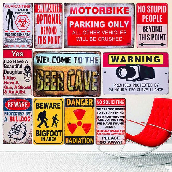 warning slogan vintage metal tin sign bar pub cafe out door plate parking only posters beware wall sticker retro home decor
warning slogan vintage metal tin sign bar pub cafe out door plate parking only posters beware wall sticker retro home decor