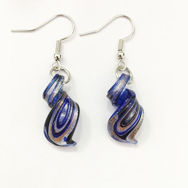 6 pairs chinese style charm glass murano retro earring handmade personality pendant female spiral navy blue, Golden
6 pairs chinese style charm glass murano retro earring handmade personality pendant female spiral navy blue, Golden
