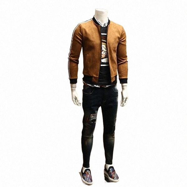 men's jackets spring youth tide models wild stripes retro slim jacket casual 60ug#, Black;brown
men's jackets spring youth tide models wild stripes retro slim jacket casual 60ug#, Black;brown