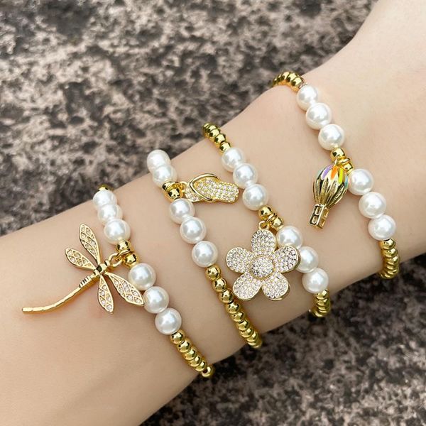 charm bracelets flola copper zircon gold bead chain dragonfly bracelet pearl enamel flower for women accessories brtd83, Golden;silver
charm bracelets flola copper zircon gold bead chain dragonfly bracelet pearl enamel flower for women accessories brtd83, Golden;silver