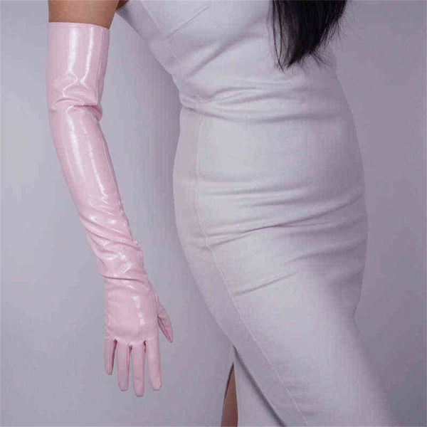 60cm patent leather long gloves emulation leather pu bright leather mirror light pink cherry pink women' gloves wpu53-60 t220730, Blue;gray
60cm patent leather long gloves emulation leather pu bright leather mirror light pink cherry pink women' gloves wpu53-60 t220730, Blue;gray