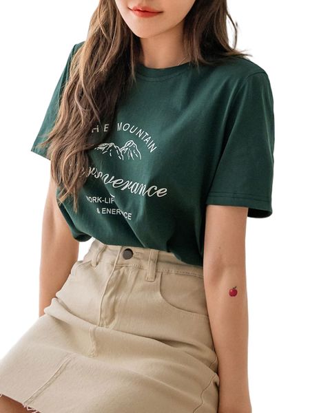 dazy mountain & letter graphic tee p9g8#, White
dazy mountain & letter graphic tee p9g8#, White