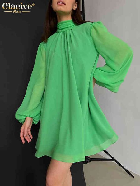clacive fashion loose turtleneck green mini dress ladies casual puff long sleeve chiffon dress elegant office dresses for women t220804, Black;gray
clacive fashion loose turtleneck green mini dress ladies casual puff long sleeve chiffon dress elegant office dresses for women t220804, Black;gray